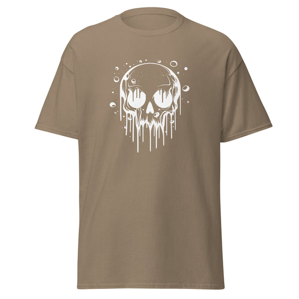 T-Shirt Classic - Melting Skull white Brown Savana ein Produkt von SCHIETKRAM