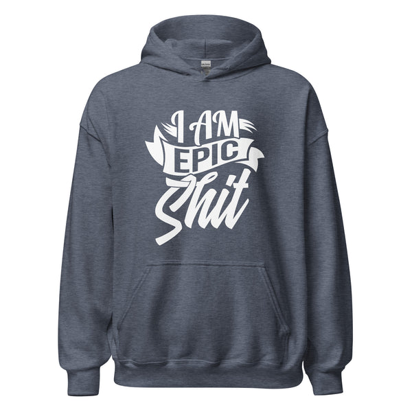 Hoodie Classic - I am Epic Shit white Heather Sport Dark Navy ein Produkt von SCHIETKRAM