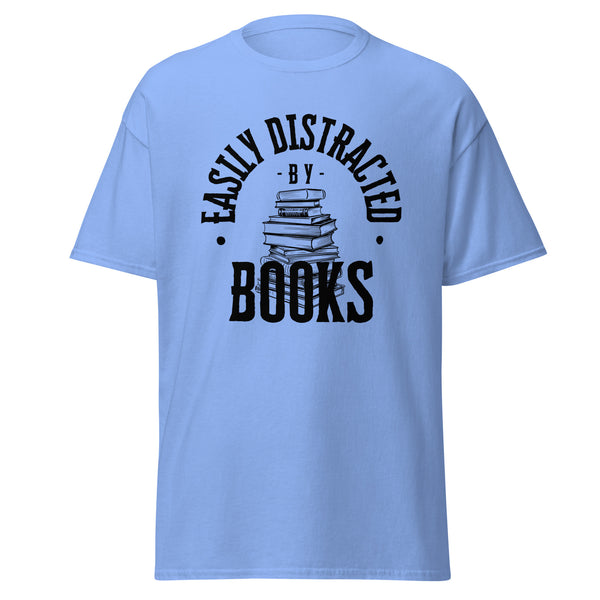 T-Shirt Classic - Easily Distracted by Books black Carolina Blue ein Produkt von SCHIETKRAM
