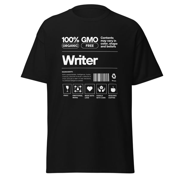 T-Shirt Classic - Writer white Schwarz ein Produkt von SCHIETKRAM