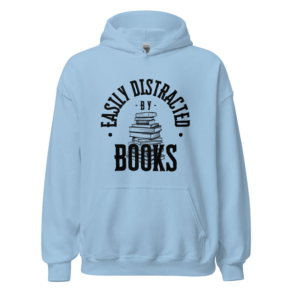 Hoodie Classic - Easily distracted by Books black Light Blue ein Produkt von SCHIETKRAM